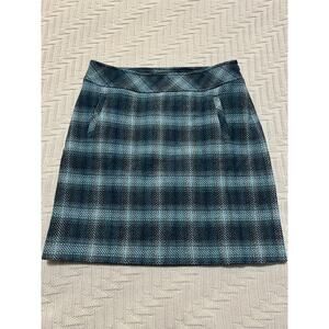 Talbots blue tweed wool skirt size 8 petite